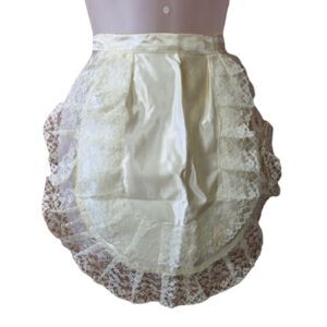 Vintage satin and lace Apron Lingerie Maid Wedding MCM